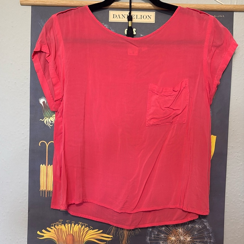 Bright pink blouse